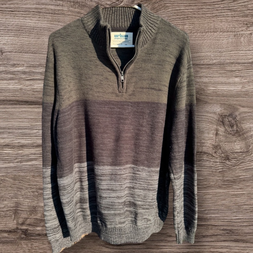 Men’s~Urban Pipeline Sweater~Size XXL-1/4 Zip Front~Ribbed Cuffs & Hem~ERC